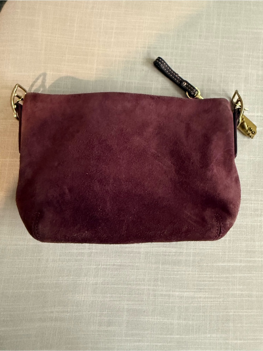 Coach suede pouch in Deep Plum